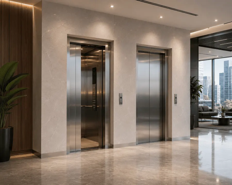 E1 Commercial Lift in a modern building lobby