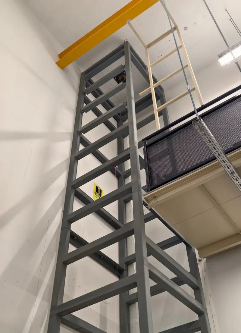 Steel lift shaft structure being installed by Lift Ease