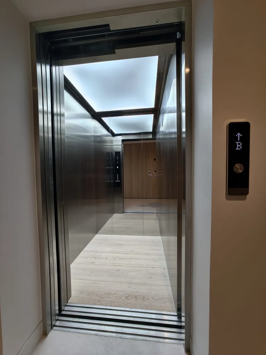 Modern elevator with glass doors and skylight view in Traralgon, Victoria