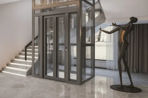 Zenith Ultra elevator with full glass panels in a luxury residence